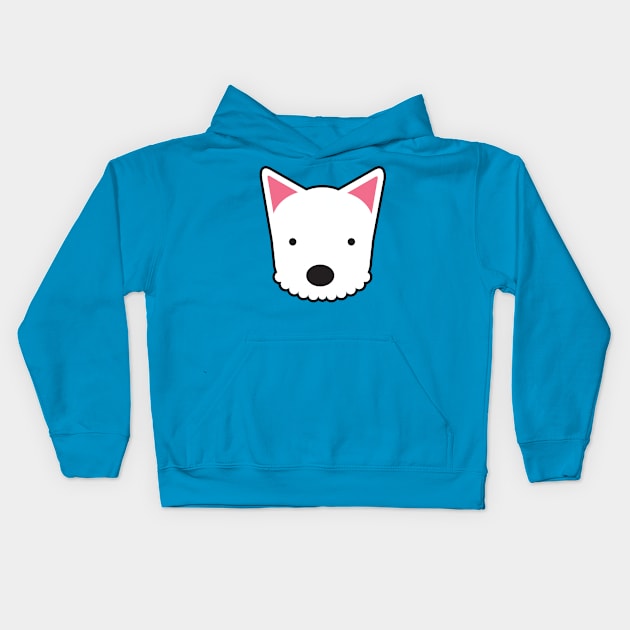 Westie Kids Hoodie by threeblackdots